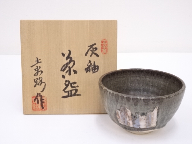 加藤土史路造　灰釉茶碗